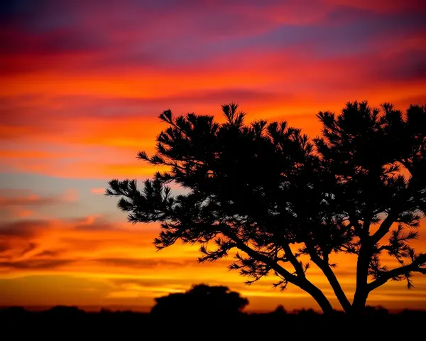 Shawaya Tree Silhouetted Against Vibrant Sunset