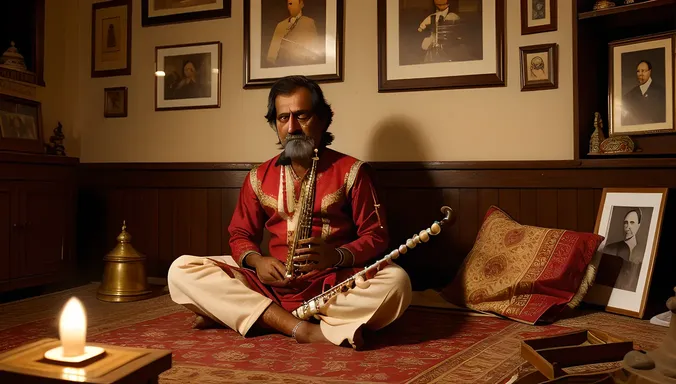Shehnai Player Reflects on Memories in Quiet Room
