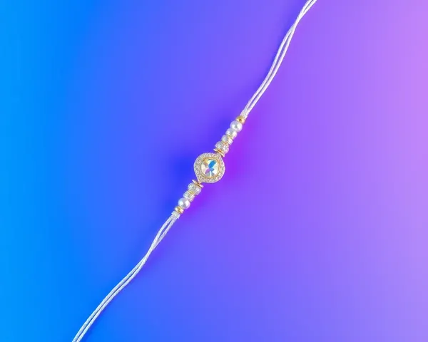 Shimmering Silver Thread on Blue and Purple Gradient Fancy Rakhi