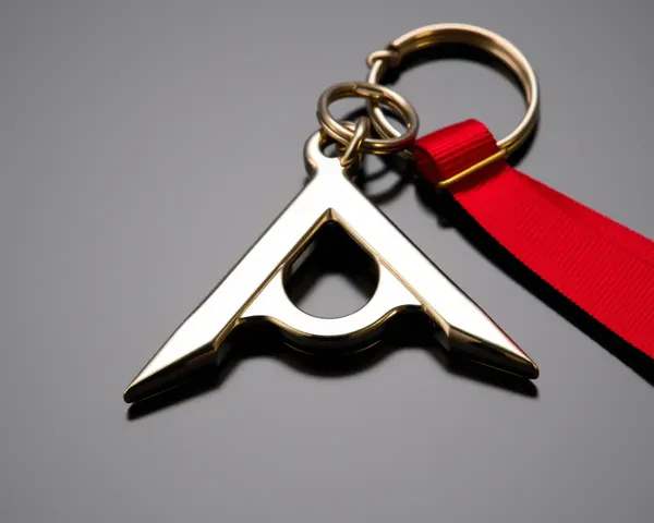 Shiny Trishul Keychain with Bold Red Ribbon Picsart Trishul