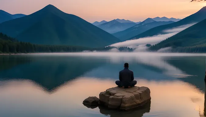 Shyam Ji's Serene Sunset Lake Reflection