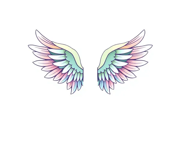 Simple Angel Wings in Pastel Color Palette