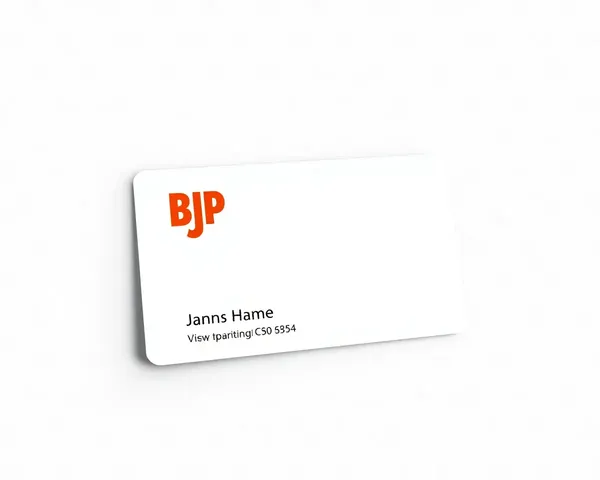 Simple Bjp Visiting Card Design with Single-Color Scheme and Party Contact