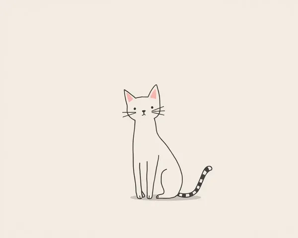 Simple Cat Illustration on Soft 8x12 Background