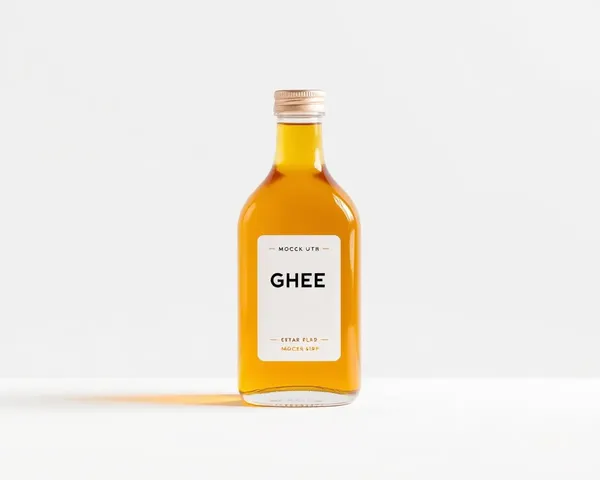 Simple Ghee Bottle Mockup with Clean Glass Surface
