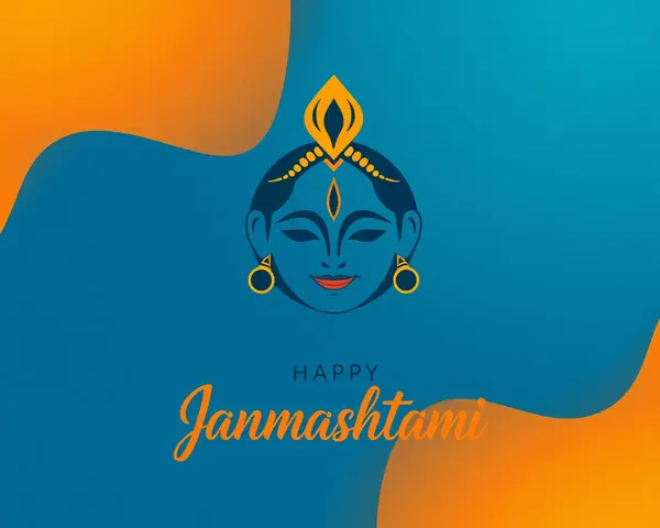 Simple Illustration of Lord Krishna's Face for Janmashtami