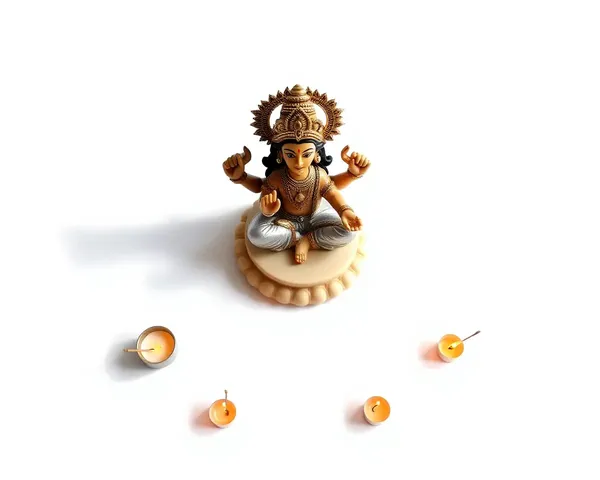 Simple Laxmi Idol with Candles and Incense Sticks