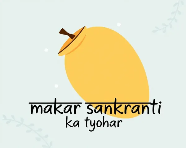 Simple Mango Fruit Illustration with Hindi Text