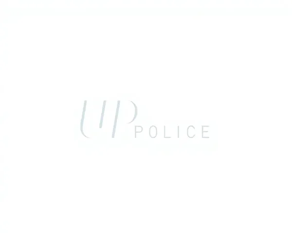 Simple Sans-Serif Font UP Police Logo on White Background