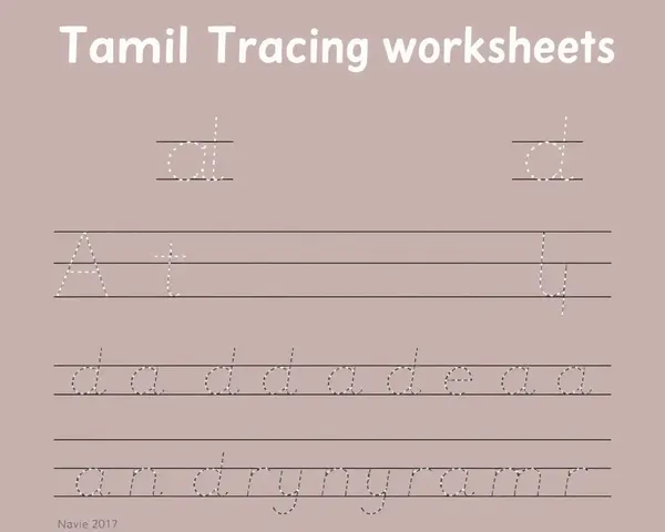 Simple Tamil Letter Tracing Worksheets with Minimal Design