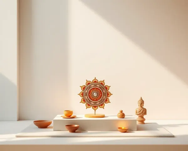 Simple Vastu Shanti Patrika Altar with Calming Light