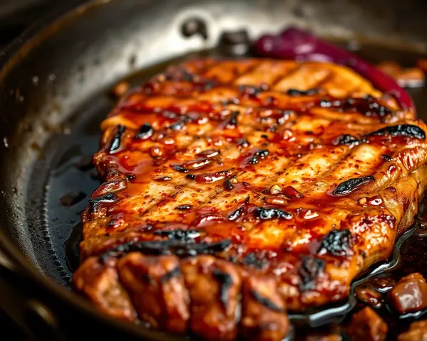 Sizzling Steak Close-Up on a Hot Skillet