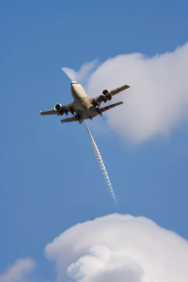 Sleek Airplane Soars Through Clouds Leaving Aaaaa