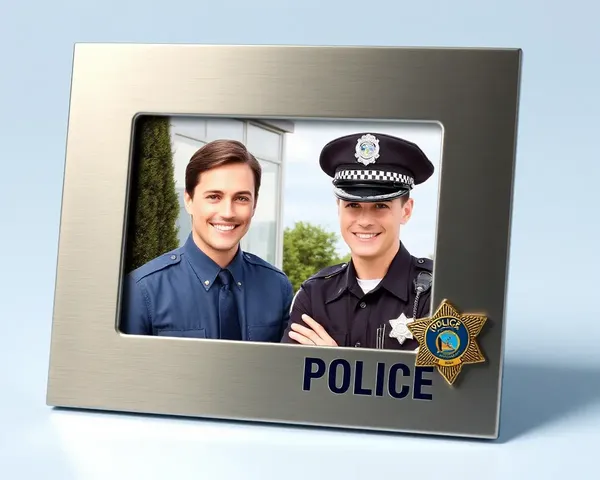Sleek Metallic Police Photo Frame for Officer's Space