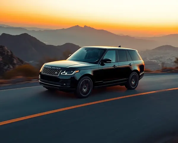 Sleek Range Rover Drives on Winding Mountain Road at Sunset