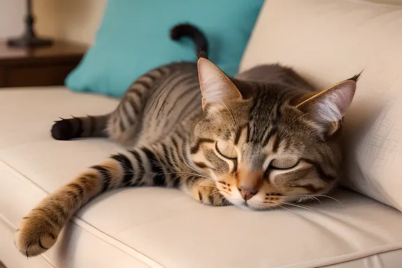 Sleepy Cat's Dreamy Face with Zzzzz Bubble