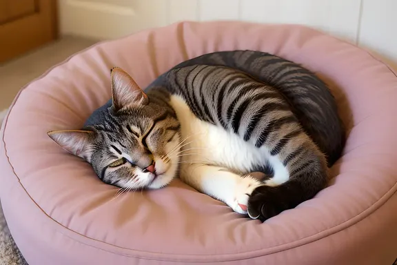 Sleepy Cat with Soft Zzzzz Sound