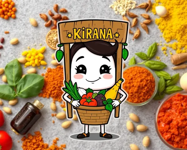 Smiling Kirana Store with Fresh Produce and Colorful Background.