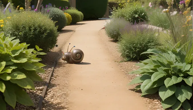 Snail Leaves Trail of Zzz's on Garden Path to Slumber