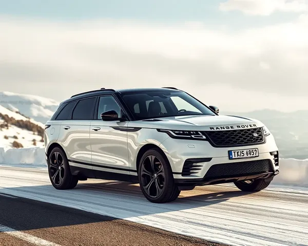 Snowy Mountain Road Luxury Range Rover Velar Wallpaper
