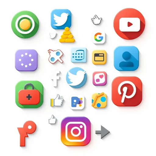 Social Icons PNG for Modern Web Design