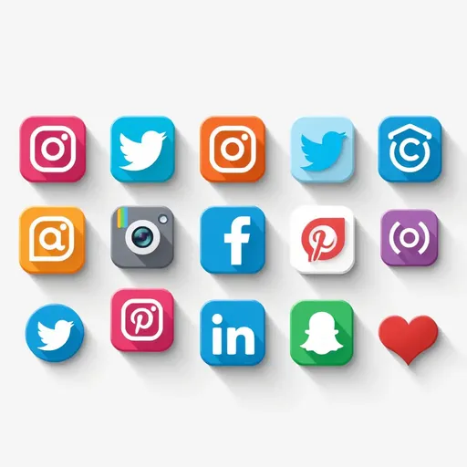 Social Media Icons Vector Graphic Design Elements