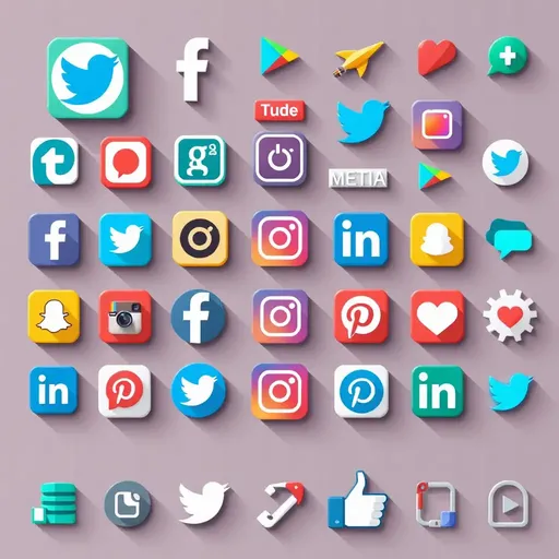 Social Media Icons Vector Graphics Design Elements