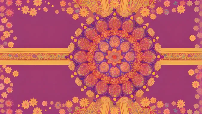 Soft Pastel Colors Tessellated Mandala with Central Flower Pattern