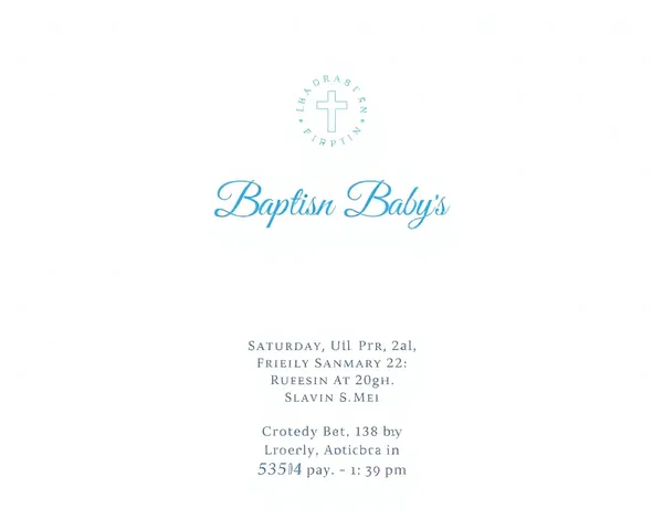 Soft White Background with Cross Pattern for Baby's Baptism Invitation