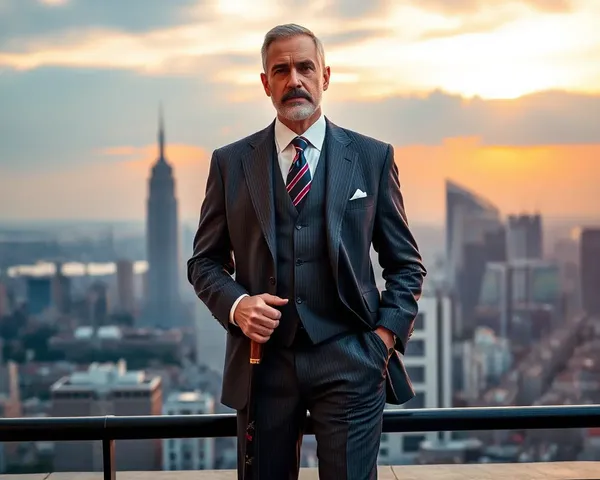 Sophisticated Gentleman in 4K Cityscape at Sunset