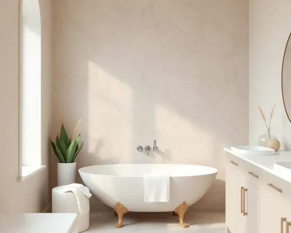 Spa-like Bathroom with Seamless Stucco Paint Texture