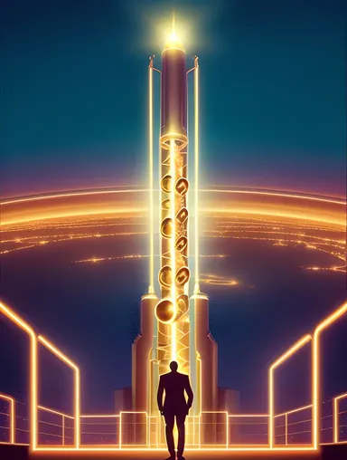 Space-Age Saxophone Solo in Futuristic City