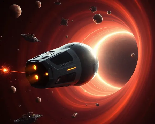Space Vessel Travels through Wormhole with New Planet Mockup