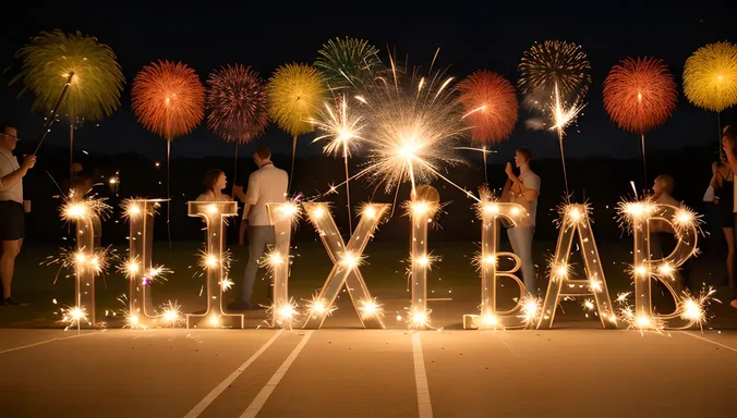 Sparkler Birthday Message on Large Banner