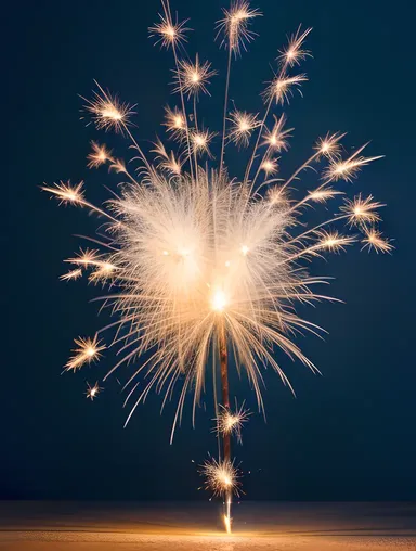 Sparkler Wallpaper with Dark Blue Background and Silver Sparklers