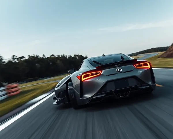 Speeding Lexus LFA Accelerates Down Straightaway