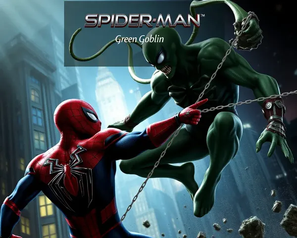 Spider-Man Battle Against Green Goblin with Dark Atmosphere PNG