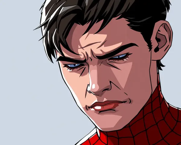 Spider-Man Emotional Moment with Close-Up Face PNG
