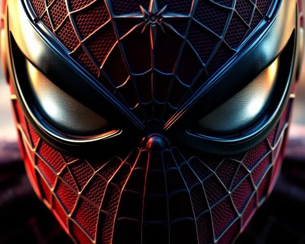 Spider-Man Mask with Detailed Texture and Glow Effect PNG