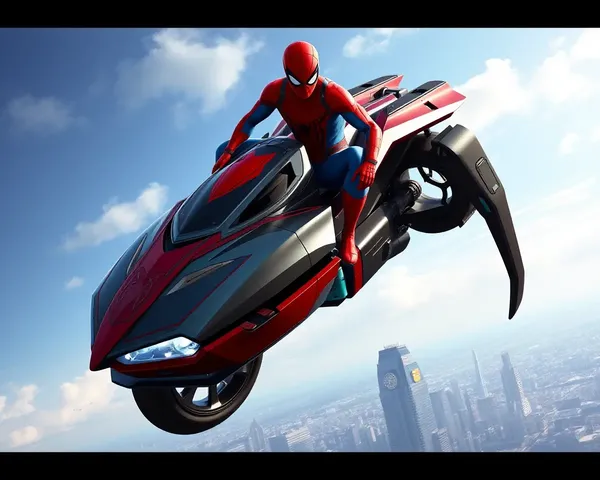 Spider-Man Spider-Vehicle with Sleek Design and Cityscape PNG