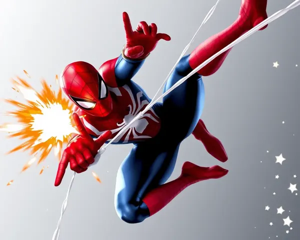 Spider-Man Web-Slinging in Action with Web-Shooter Fire PNG
