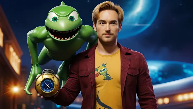 Split-Screen: Ben and Alien Form Representing Omnitrix Power