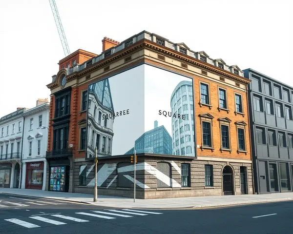 Square Hoarding Board Wraps Around Historic Building Architecture