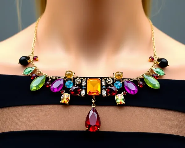 Statement Jewellery Model with Layered Necklace in HD PNG