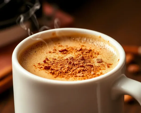 Steaming Hot Coffee Close-Up with Cinnamon