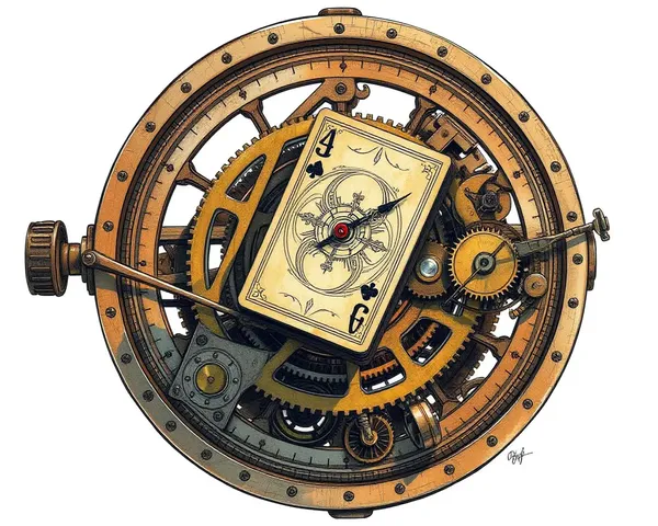 Steampunk Daston Card in Clockwork Device