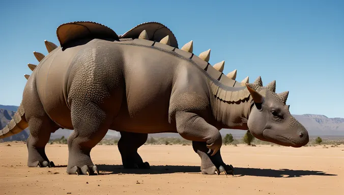 Stegosaurus's Distinctive Spiked Tail Emphasized in Close-Up
