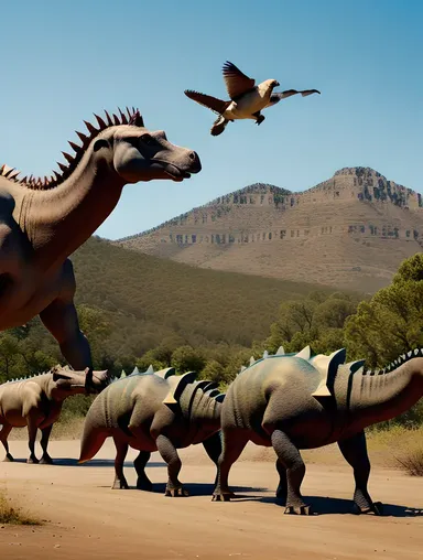 Stegosaurus Defends Against Fierce Theropods with Tension