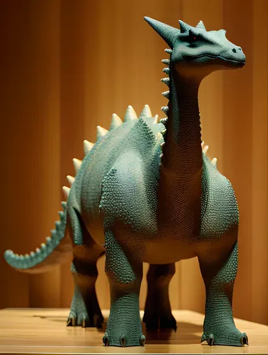 Stegosaurus Surveys Surroundings with Curious Expression