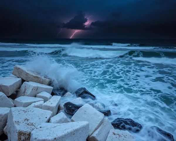 Stormy Sea Crashes at Jerman Seaford's White Rocks